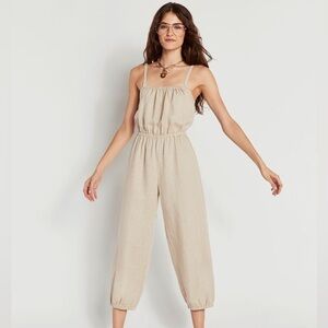 SUZIE KONDI The Evia Safari Cotton Tank Jumpsuit Size Small